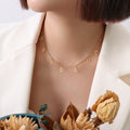 Good Luck Letter Charm Station Necklace Gold Tone Chain view 3