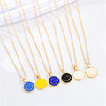Gold Tone Enamel Smiley Face Pendant Necklaces in Six Colors view 1