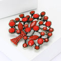 Round Gemstone Tree Brooch in 2 Color Styles Metal Pin view 3
