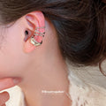 Gold Tone Crystal Three Piece Open Ear Cuff Jewelry Set view 3