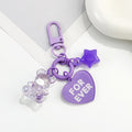 Resin Bear Charm Keychain With Heart And Star Charms view 3