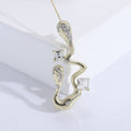 Gold Tone Abstract Twin Bird Brooch With Square Crystals view 4