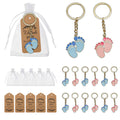 Pink Blue Baby Feet Enamel Keychain Gold Split Ring view 1