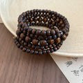 Wood Coconut Shell Stretch Bracelets Round Disc Flower 5 Styles view 8