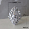 Marquise Pavé Statement Ring with Layered Silver Tone Frame view 3