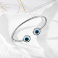 Silver Tone Blue Evil Eye Open Cuff Bracelets in Four Designs view 4