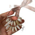 Brown And Ivory Shell Look Statement Hoop Stud Earrings view 5