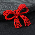 Filigree Cut-Out Bow Charm Pendant Painted Alloy Five Colors view 7