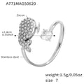 Zircon Pave Open Rings Hearts Animals Oval Multi-Band Size 7 view 8