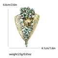 Glass Rhinestone Leaf Brooch Pink Coffee Green AB White view 7