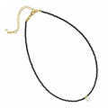 Black Beaded Choker Necklace With Single White Pearl Drop view 5