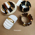 Acrylic Rectangle Stretch Cuff Bangles Gold Accents 4 Colors view 3