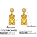 Crystal Bear Drop Earrings in Gold and Silver Tone view 7