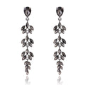 Blue Silver Tone Wheat Crystal Four Designs Metal Dangle Earrings view 9