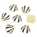 Striped Enamel Seashell Charms in Five Colors and Two Metal Tones view 8