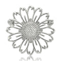 Openwork Sunflower Brooch in Gold or Silver Tone Metal view 5