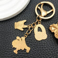 Street Dance Headphones and Record Metal Clasp Keychain Pair view 4