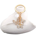 Rhinestone Openwork Butterfly and Faux Pearl Charm Keychain view 5