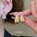 Gold Polished Teardrop Studs Cuff Collar Three Piece Set view 2