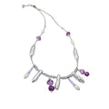 Purple Crystal and Pearl Fringe Necklace Fashion Jewelry view 5