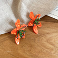 Beaded Flower Statement Stud Earrings - 2 Styles Polished Decorative Design view 6
