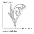 Openwork Cat Eye Lily of the Valley Brooch Gold Silver view 6