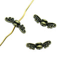 Scroll Wing Bead in Antique Gold and Antique Bronze and Antique Silver Metal view 5