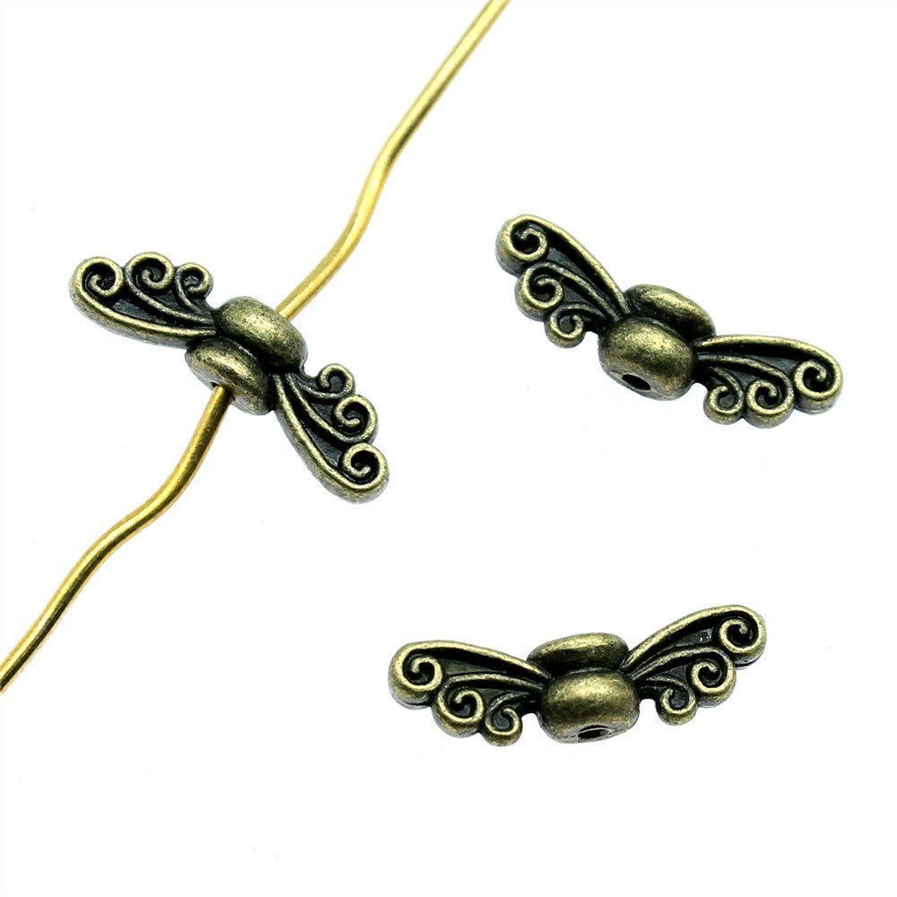 14x4x3mm 0.4g Zinc Alloy Butterfly Wing Loose Metal Beads for DIY Bracelet Necklace Making