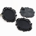 Floral Scroll Oval Pendant Settings in Two Antique Finishes view 4