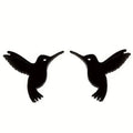 Mini Hummingbird Stud Earrings Flat Silhouette Metal Pair view 3