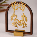 Coral Branch Pearl Texture Drop Earrings Gold Steel view 2