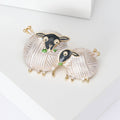 Facing Pair Bird Brooch in Four Enamel Color Palettes view 4