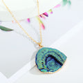 Gold Tone Irregular Druzy Geode Pendant Necklaces in Eleven Designs view 12