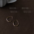 Gold Tone Teardrop Open Hoop Earrings Minimal Metal Pair view 3