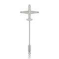 Pavé Crystal Airplane Stick Pin Brooch Gold Silver view 5
