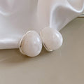 Smooth Teardrop Stud Earrings in White or Aqua Blue view 6