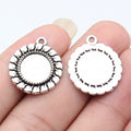 Twisted-Rope Round 12 mm Pendant Setting in Silver Tone view 1
