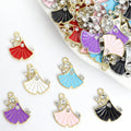 Enamel Ginkgo Leaf Charms with Pearls in Six Colors view 1