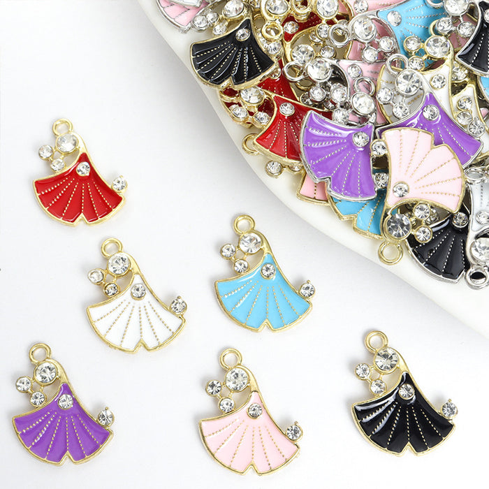 Enamel Ginkgo Leaf Charms with Pearls in Six Colors