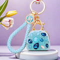Jeweled Jelly Handbag Keychains in Seven Colors with Wrist Loop Options view 1