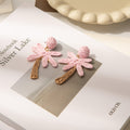 Nine Color Woven Palm Tree Novelty Statement Stud Earrings view 4