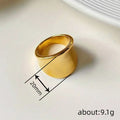 Extra-Wide Concave Plain Band Ring In Gold And Silver Tones view 4