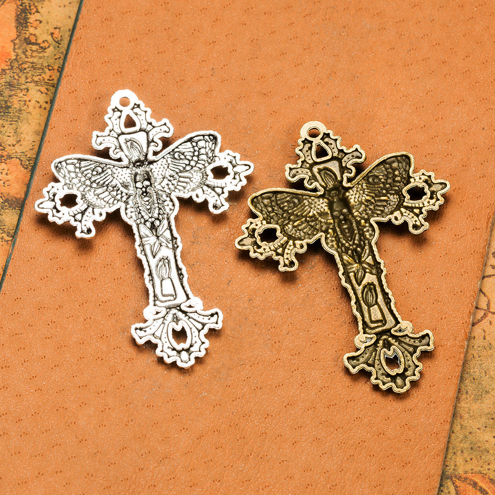 51x37mm Gothic Vine Cross Alloy Charm Pendant