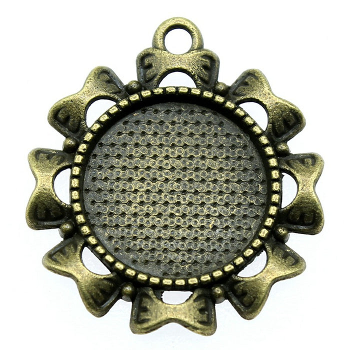 Petal Edge Round Cabochon Settings for Jewelry Making