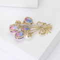 Purple Blue Crystal Balloon Bouquet Brooch With Pearls view 3
