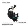 Curved Arched Cat Enamel Lapel Brooch in Black or White view 6