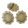 Ornate Oval Cabochon Brooch Bezel Settings in Six Styles view 8