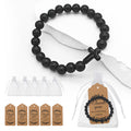 Black Bead Stretch Bracelet Black Cross Accent Beads view 3