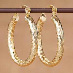 Twisted Oval Hoop Earrings in Three Gold-Tone Styles