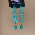 Green Leaf Crystal Chandelier Earrings in Four Distinct Styles view 6